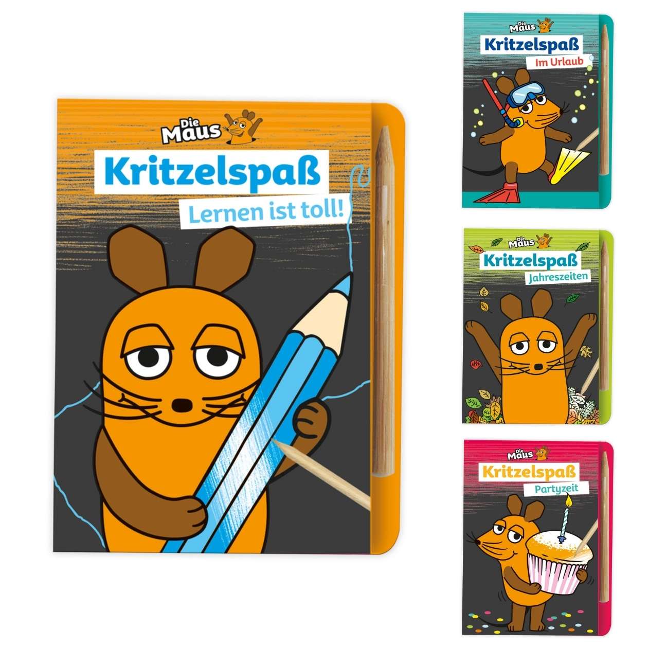 DIE MAUS Mini-Kratzblock, verschiedene Themen