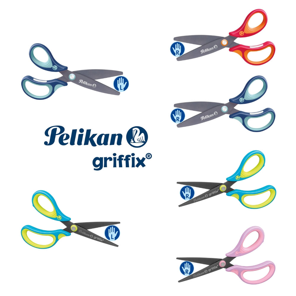 Kinderschere griffix rund Linkshänder, blau