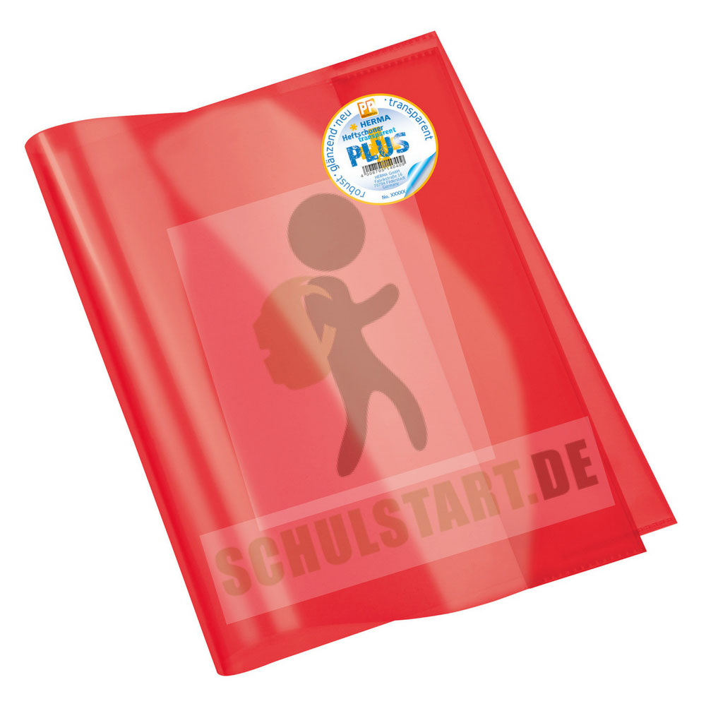 Arbeitsheft Umschlag A4 extrastark, rot transparent, Herma