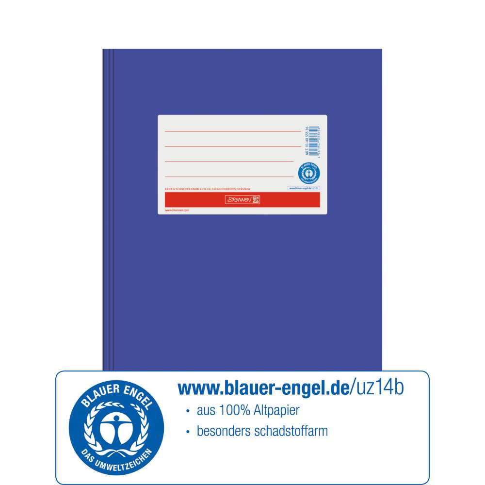 Karton Hefthülle Blauer Engel A5, Brunnen, blau
