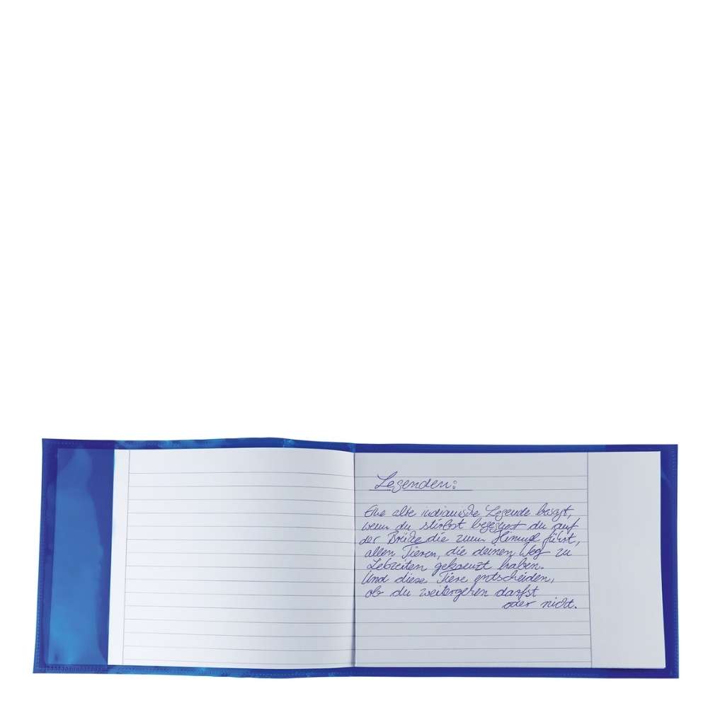 Schulheft Umschlag A5 quer blau, extrastark, Herma
