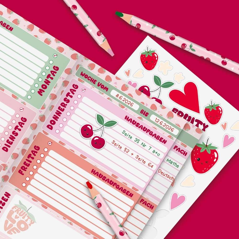 Brunnen Hausaufgabenheft, Fruity Love