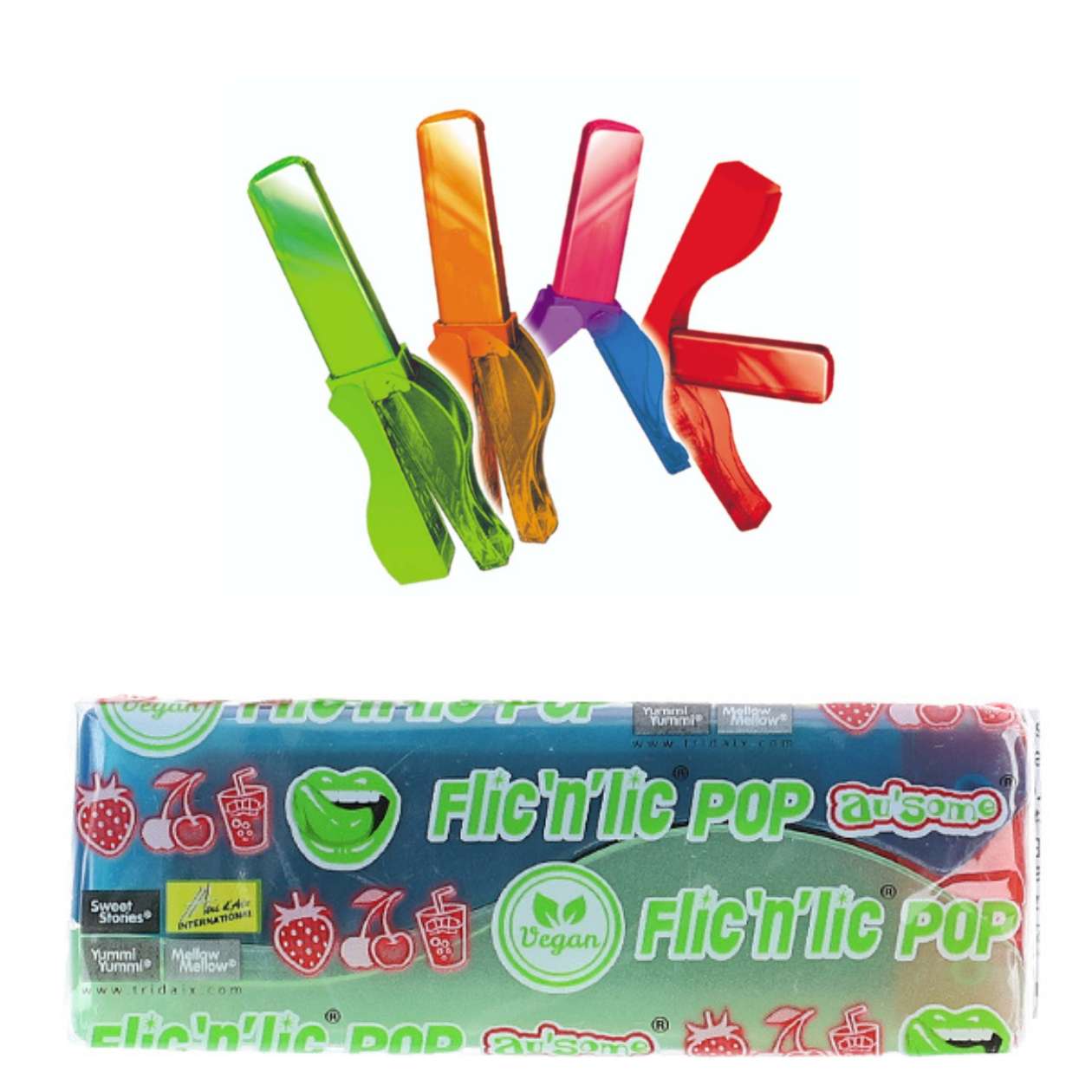 Flic'n'lic Zungenmaler, Glow in the Dark, sortierter Geschmack