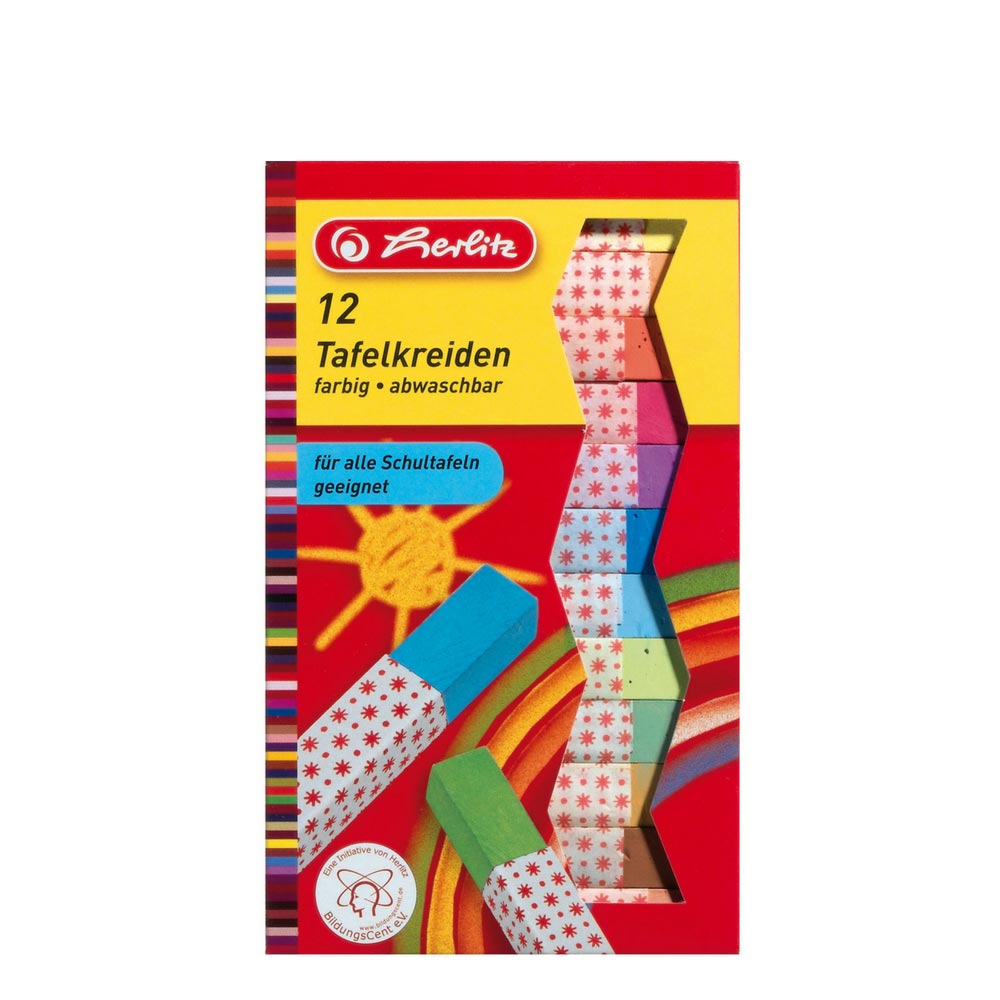 Bunte Kreide, 12 Stück, Herlitz