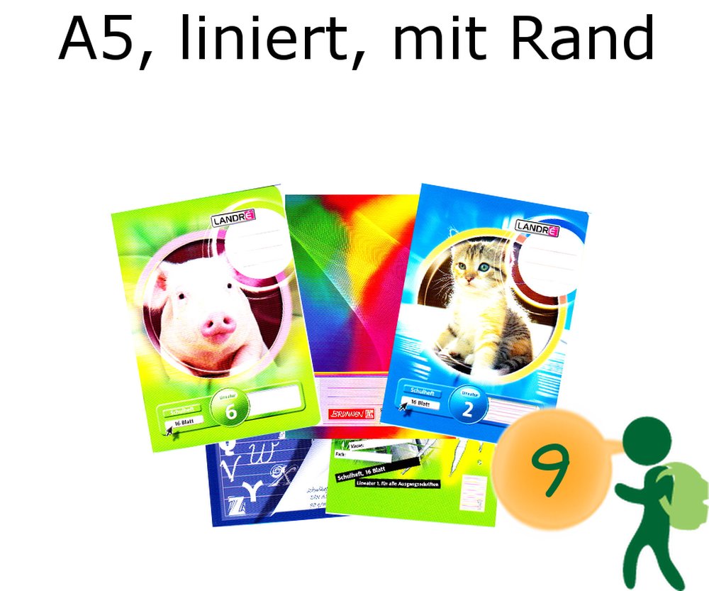 A5 Heft, Lineatur 9