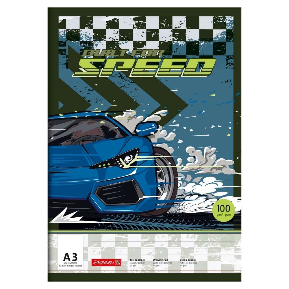 Brunnen Zeichenblock A3, Fast Wheels