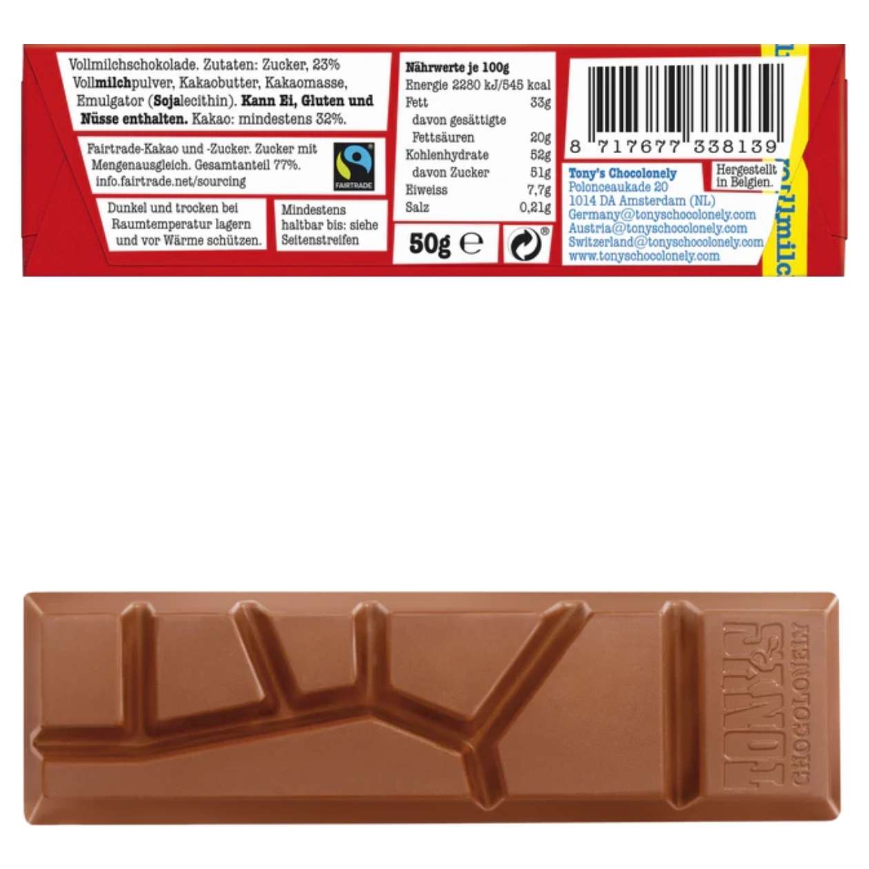 Tony's Chocolonely Riegel, verschiedene Sorten