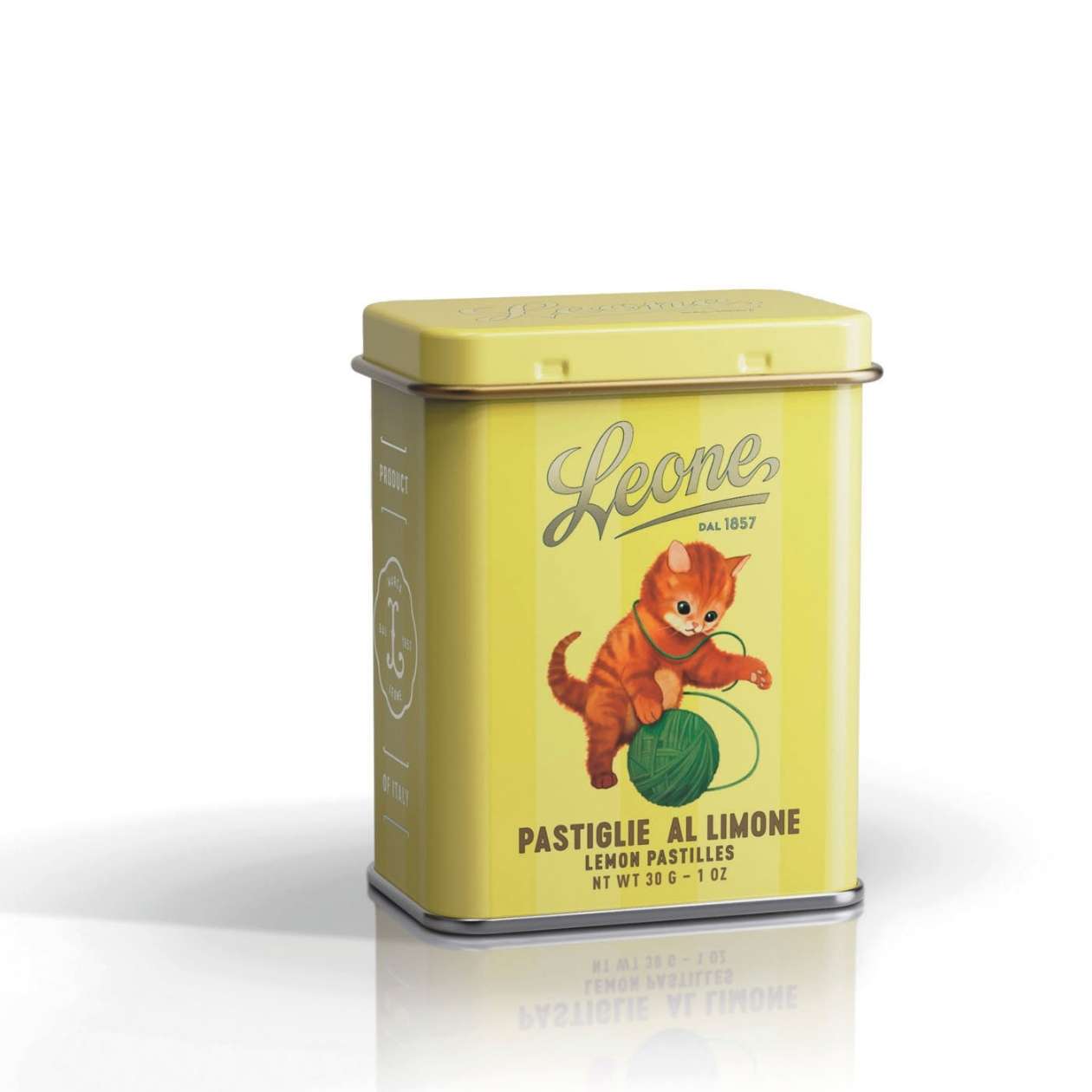 Pastiglie Leone, Metalldose Katze, sortiert