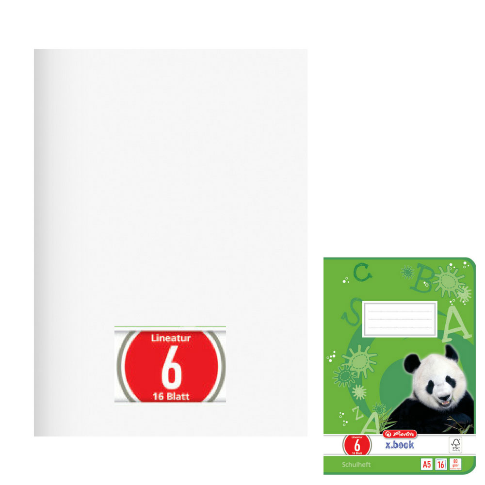 Herlitz Schulheft A5, Lineatur 6