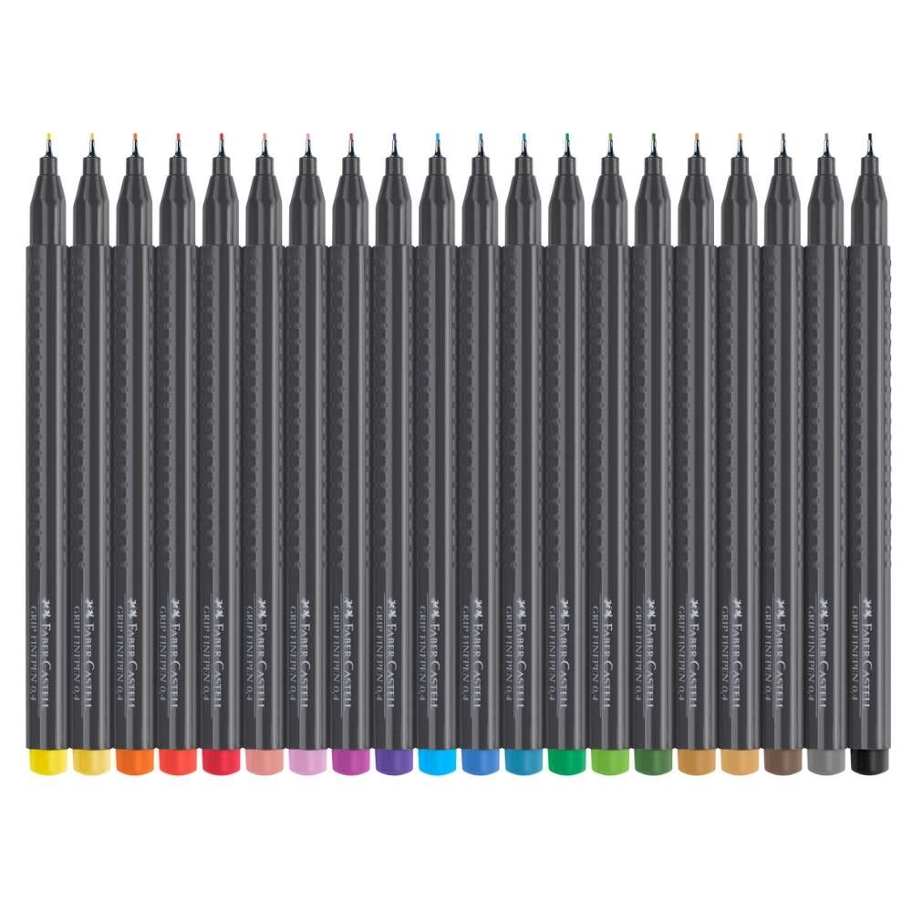 Faber-Castell Fineliner, Finepen Grip, 20er Pack