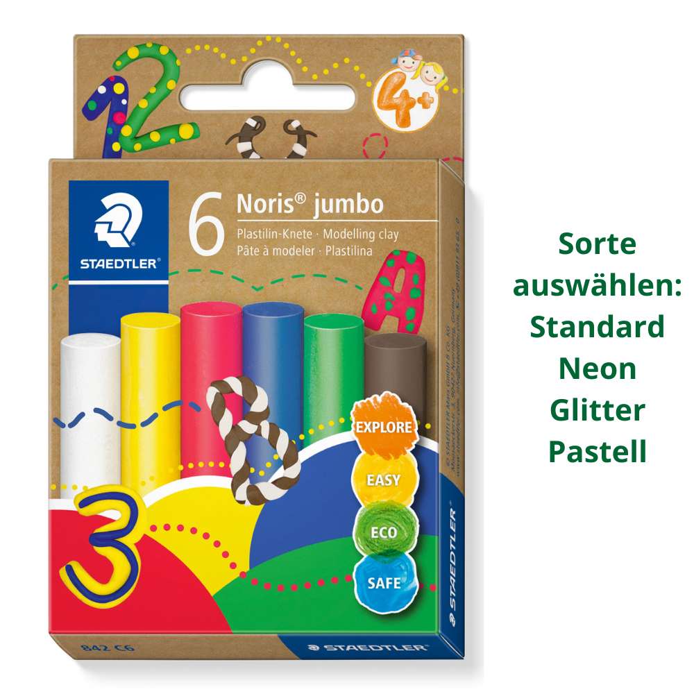 Plastilin-Knete, Noris Jumbo, verschiedene Ausführungen