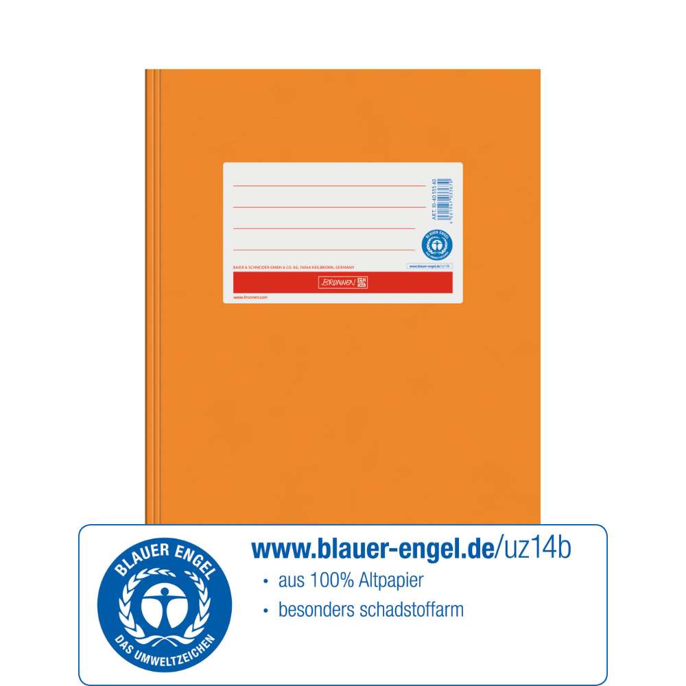 Karton Hefthülle Blauer Engel A5, Brunnen, orange