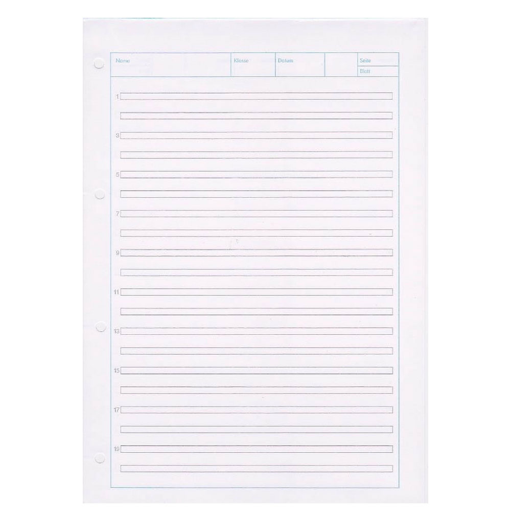 Herlitz Arbeitsblock Lineatur 3, 50 Blatt gelocht, A4