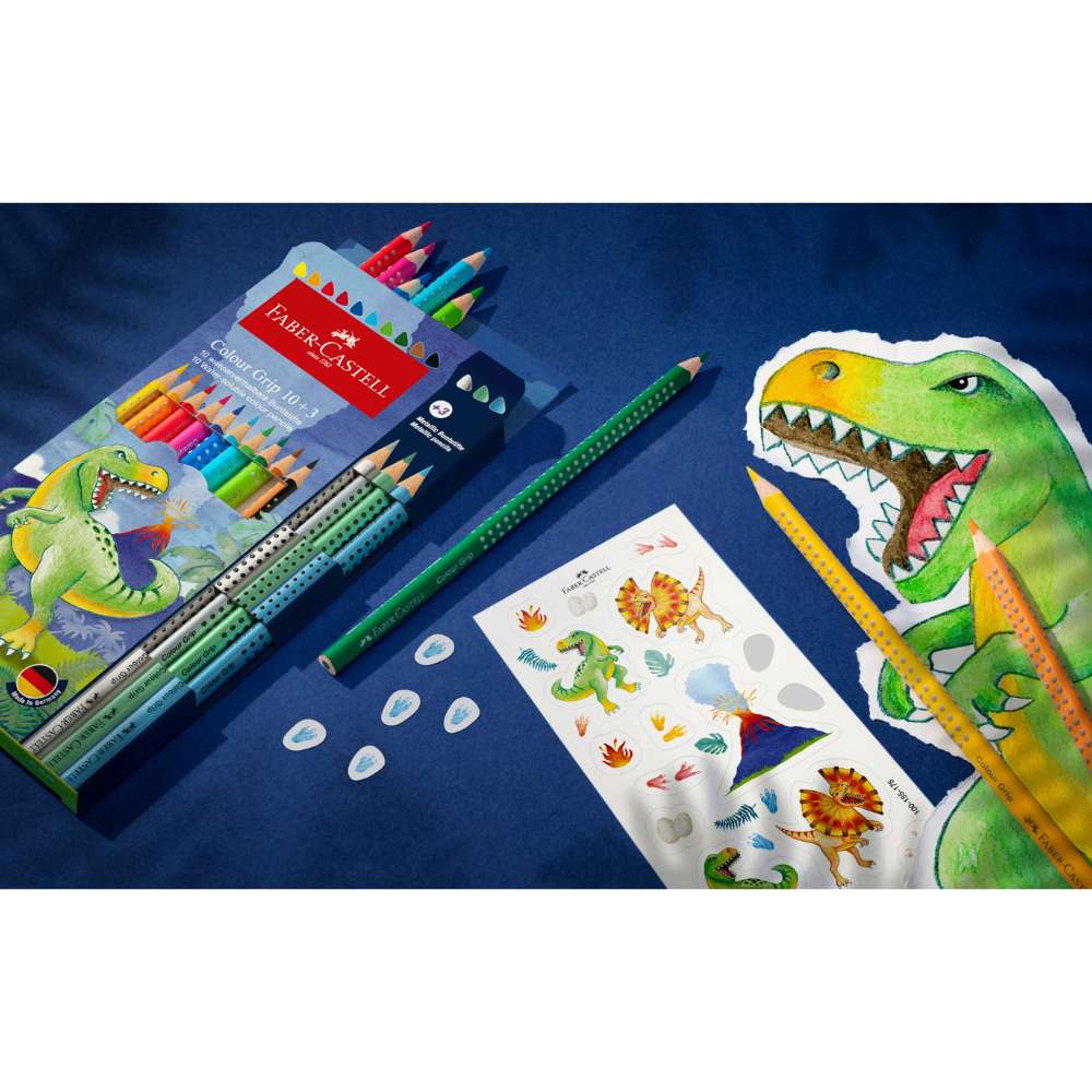 Faber-Castell Colour Grip Dino 10+3 Metallic