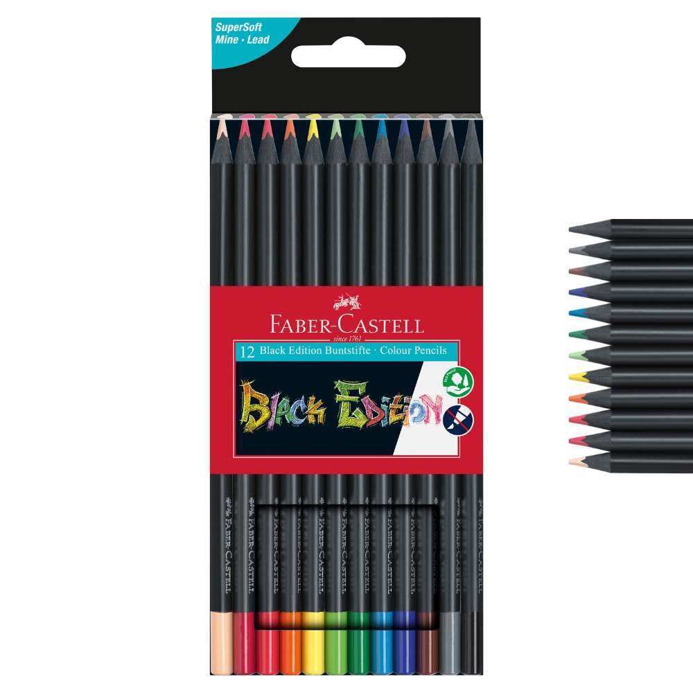 Faber-Castell Black Edition, 12 Buntstifte