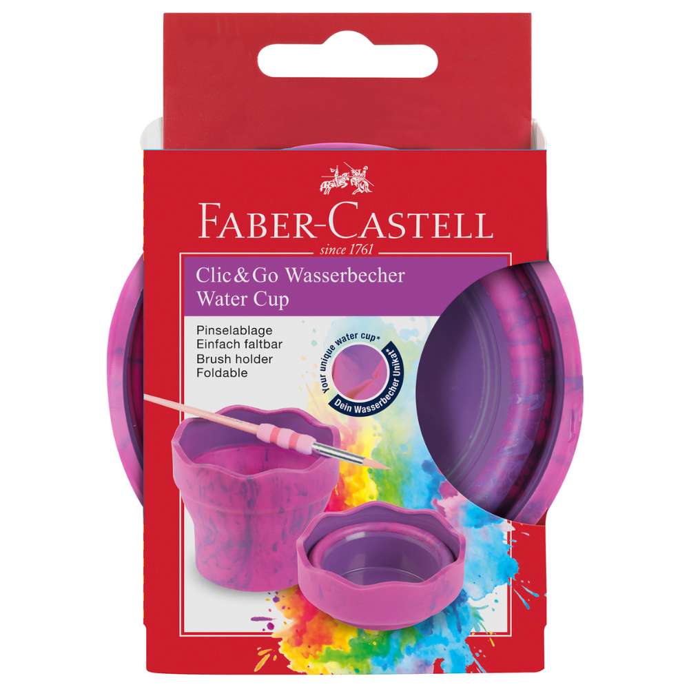Faber-Castell Wasserbecher Clic&Go, Pink Marble