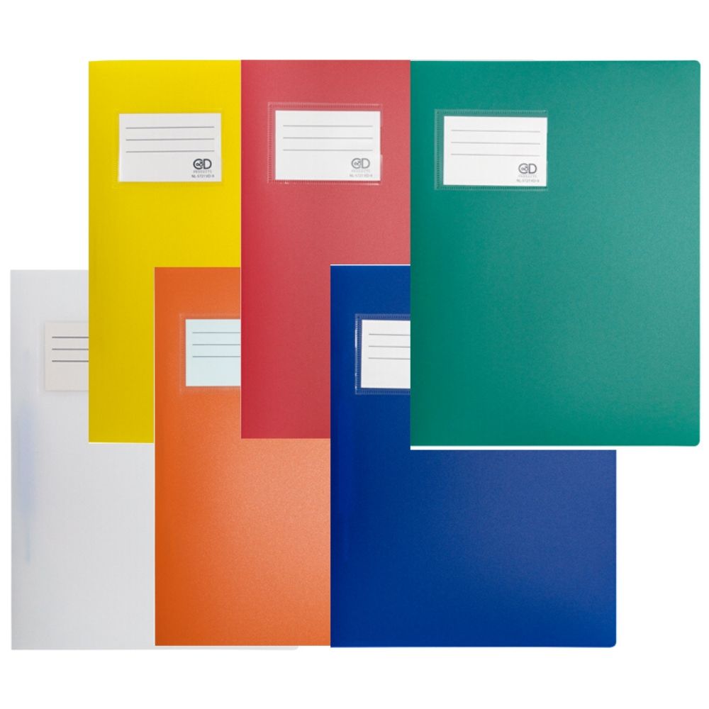 Fester Plastik Schnellhefter: weiß, gelb, orange, rot, blau und grün