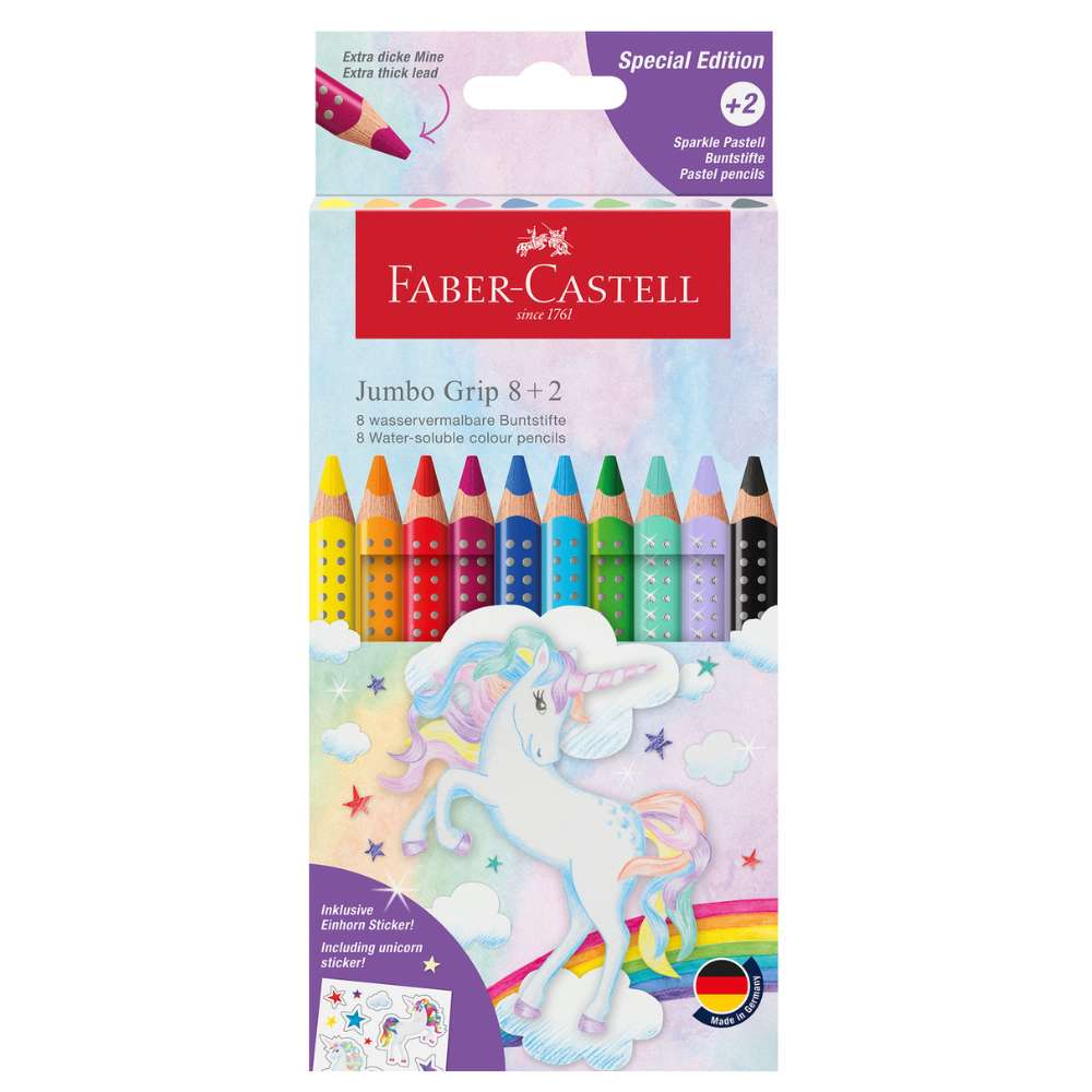 Faber-Castell Jumbo Grip Einhorn 8+2 Sparkle