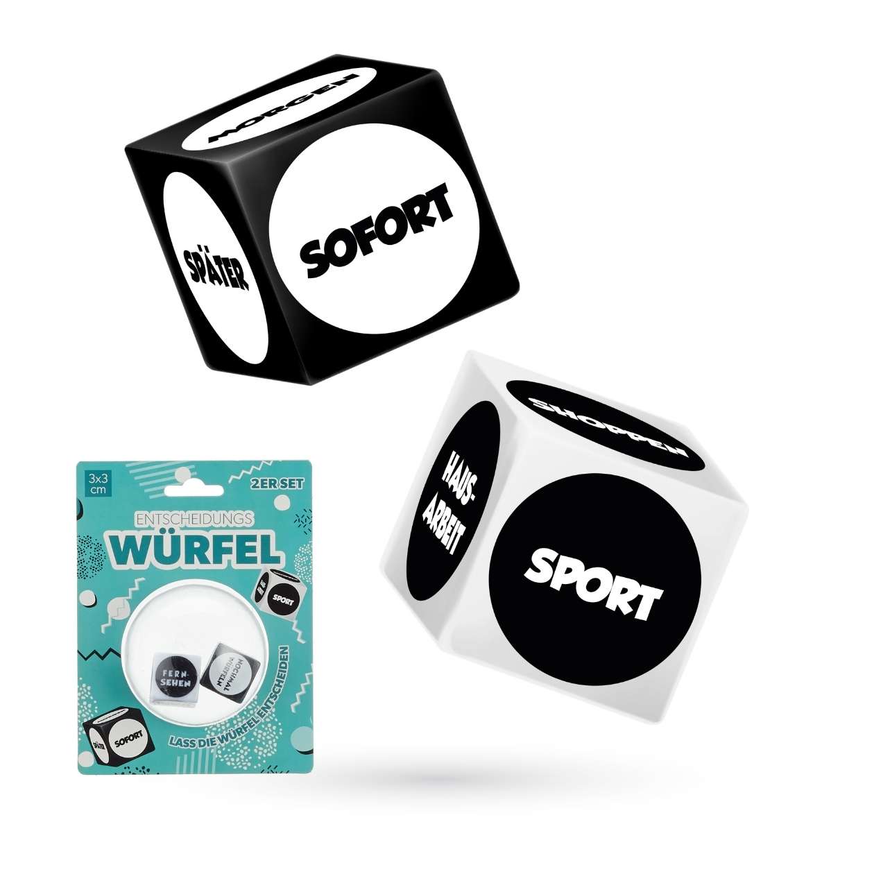 Entscheidungswürfel, 2er Set - Was?/Wann?