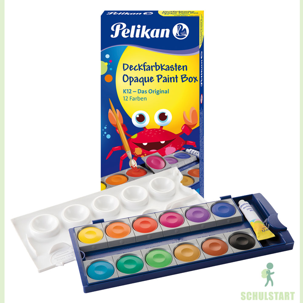 Pelikan griffix Set XL, links: Farbkasten, griffix Pinsel+Scheren, und mehr