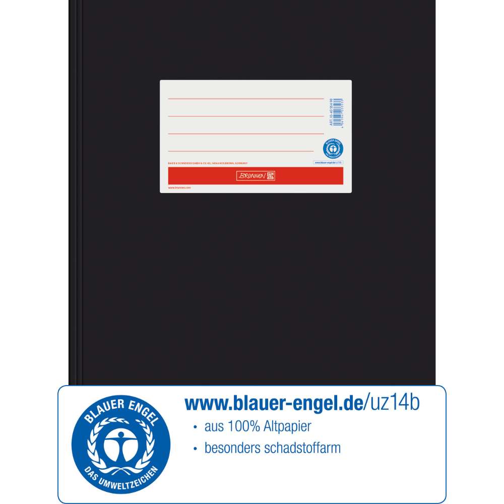 Karton Hefthülle Blauer Engel A4, Brunnen, schwarz