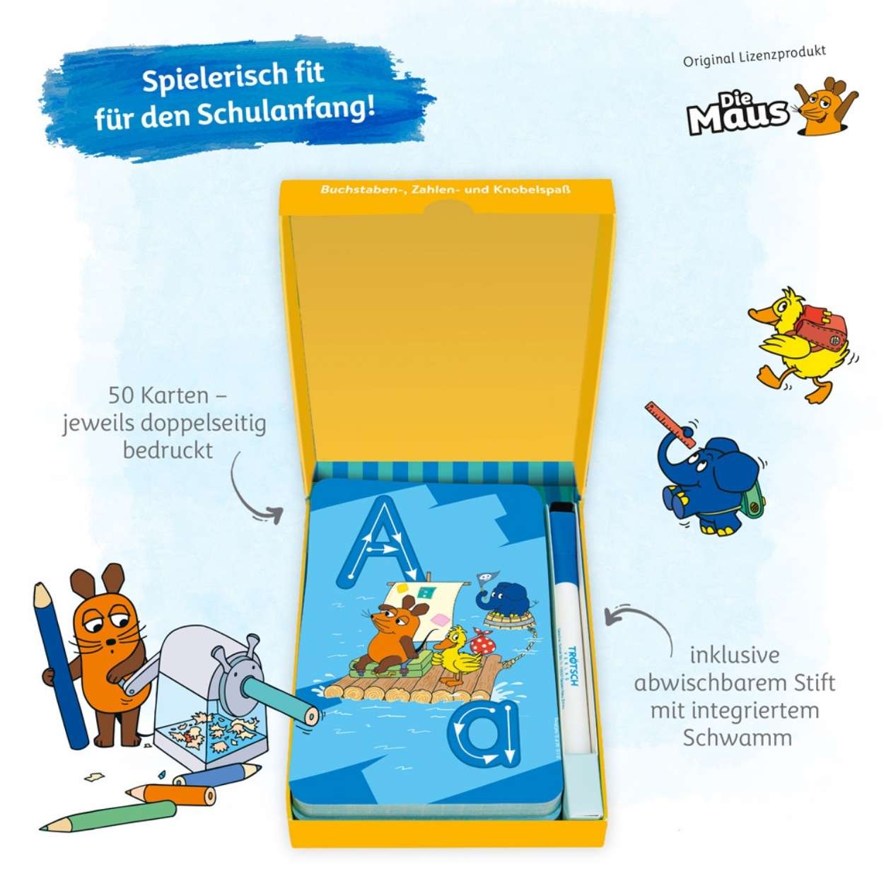 DIE MAUS Lernkarten Schreib und Wisch weg