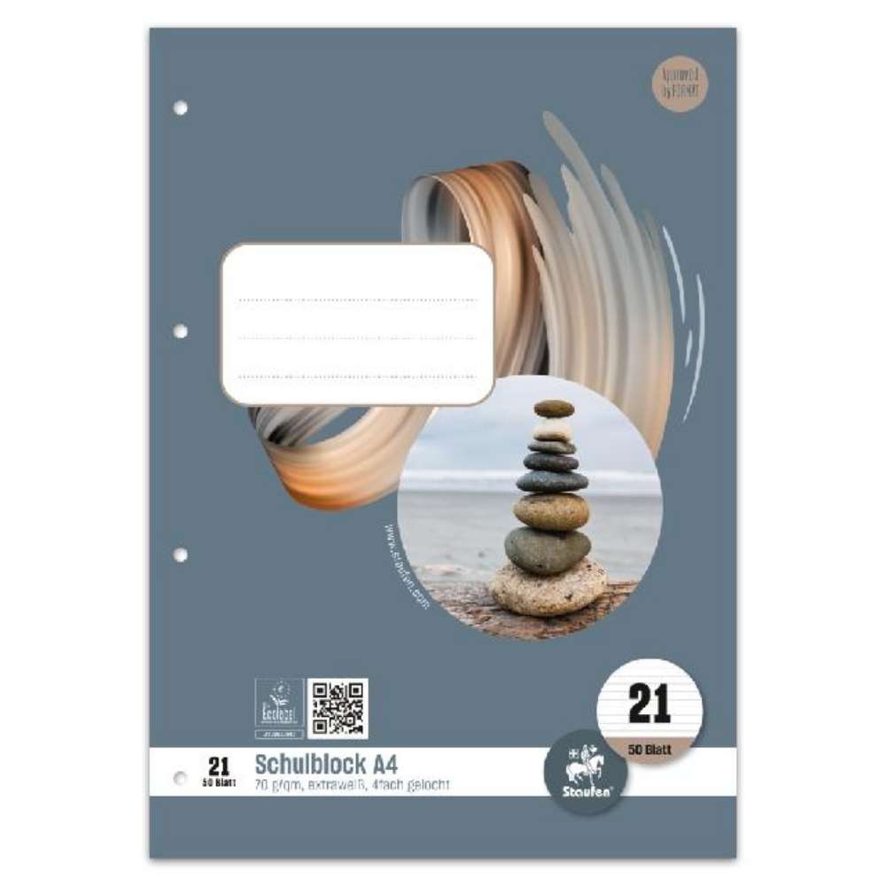 Schulblock A4 Lineatur 21, 50 Blatt
