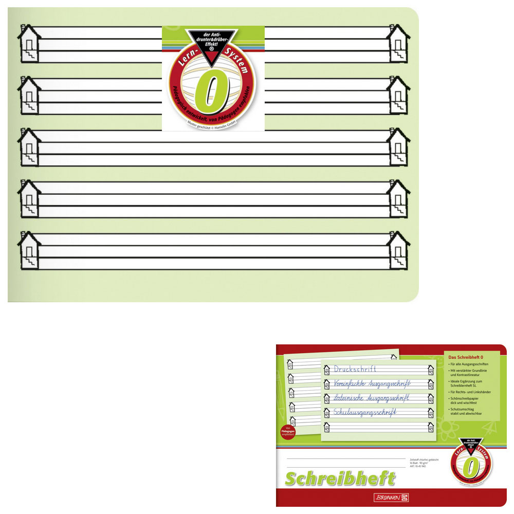 Brunnen Schreibheft A5 quer, Lineatur 0