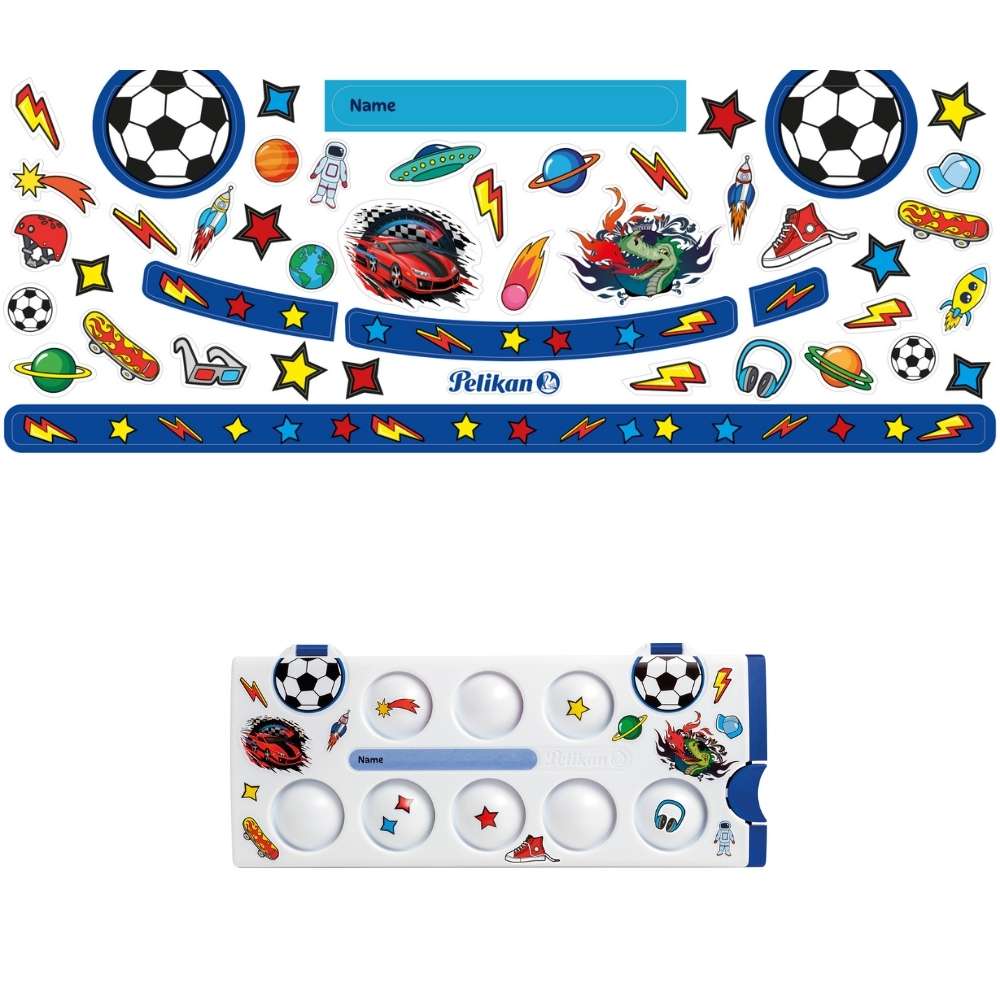 Farbkasten Sticker Pelikan, Fussball