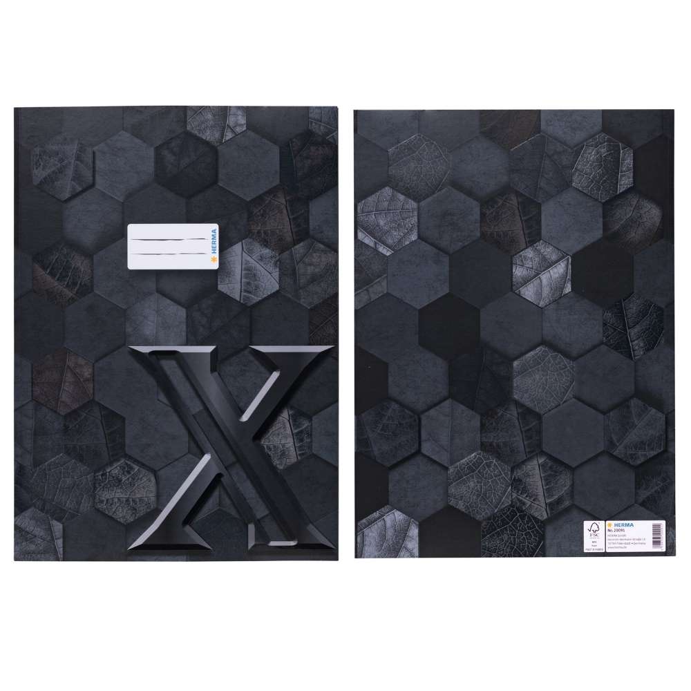 Karton Heftumschlag A4, Serie X, schwarz
