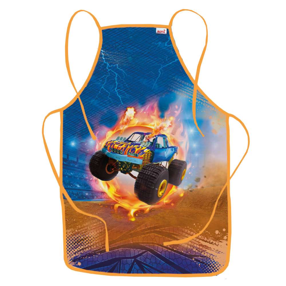 Bastelschürze Monstertruck Fire, Roth