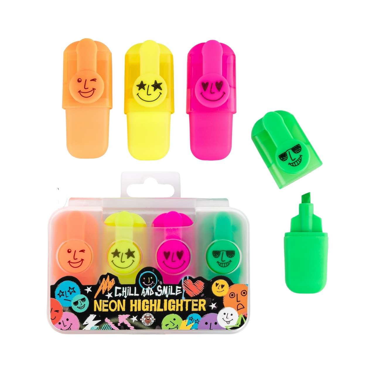 Mini Neontextmarker, 4er Set