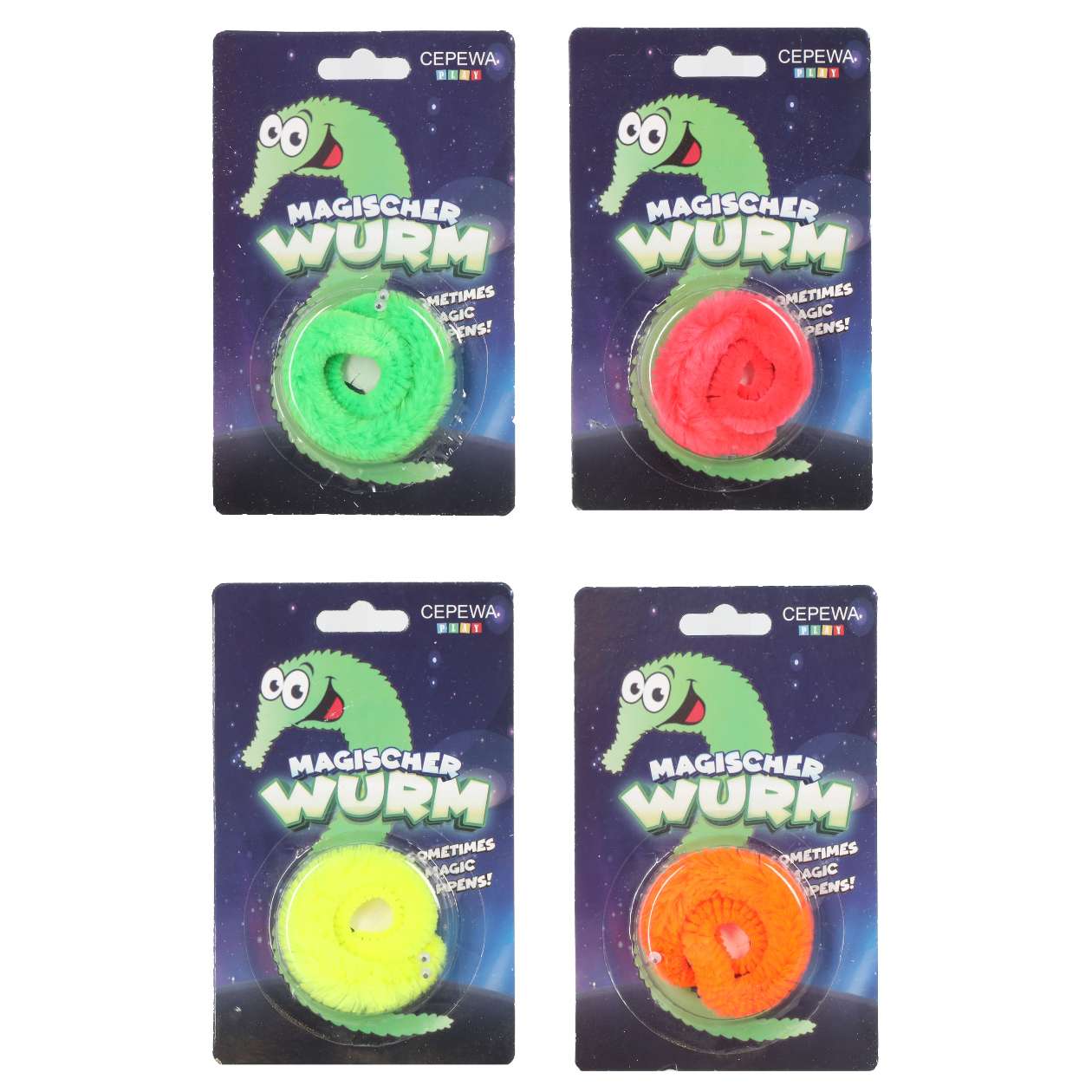 Magischer Wurm, farbig sortiert