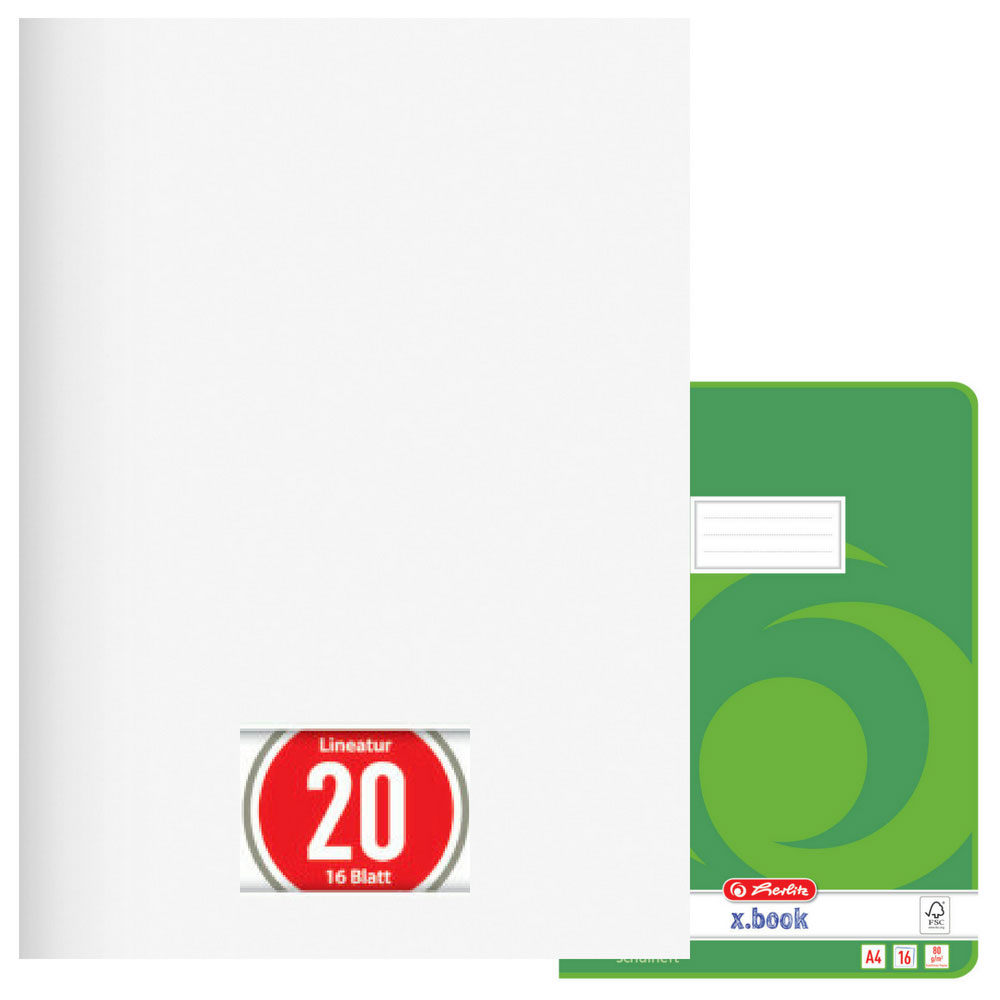 Herlitz Heft A4, Lineatur 20, blanko