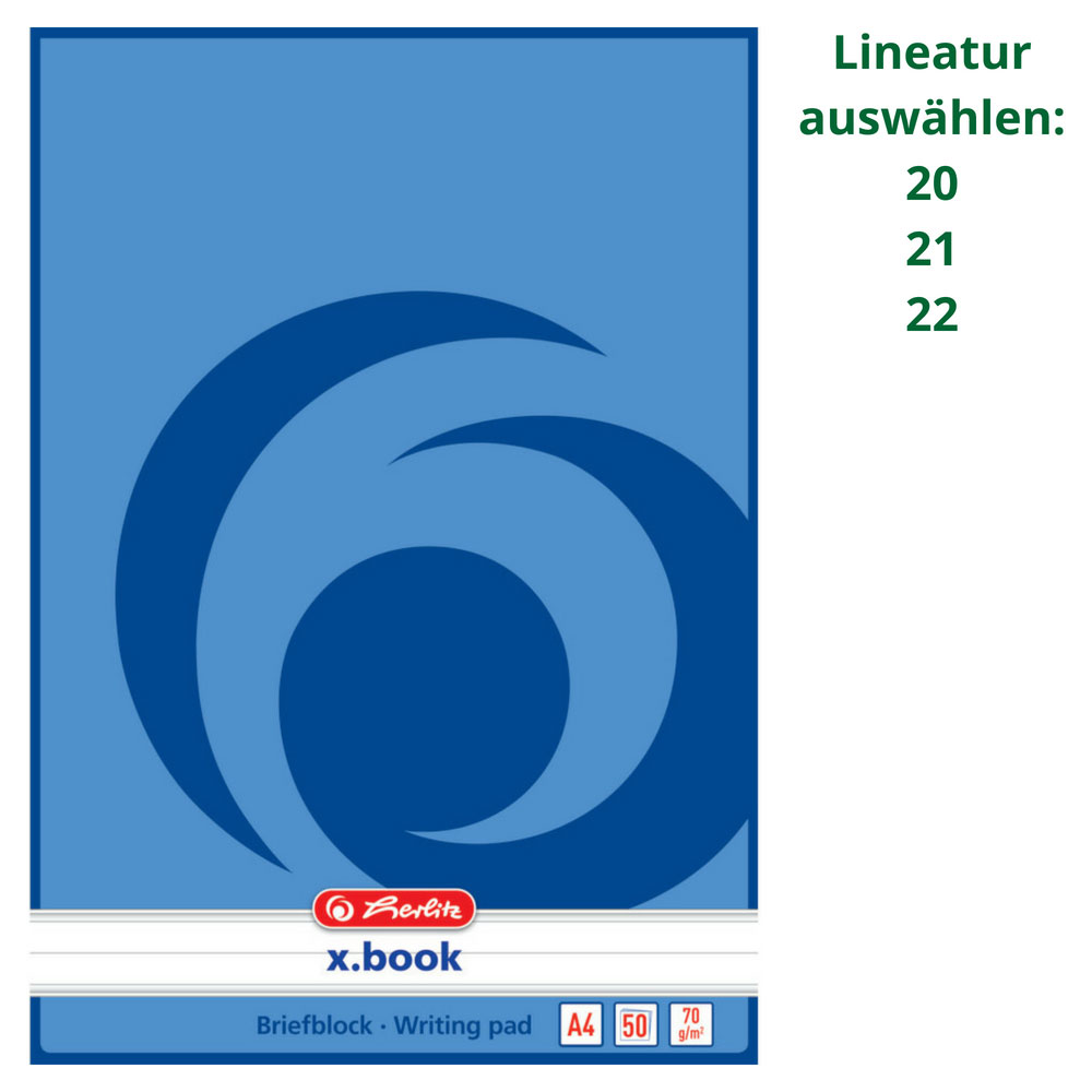 Briefblock A4, ungelocht, Herlitz