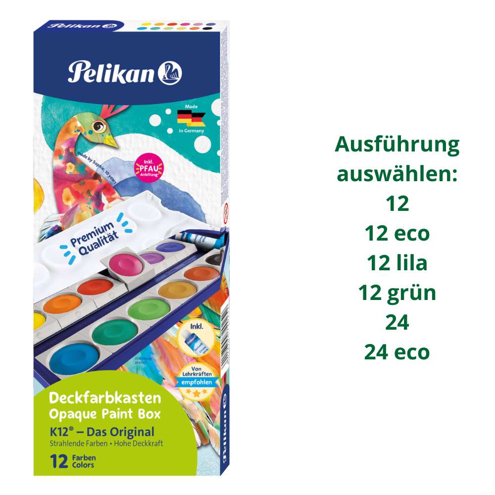 Pelikan Farbkasten K12 und K24, verschiedene Ausführungen