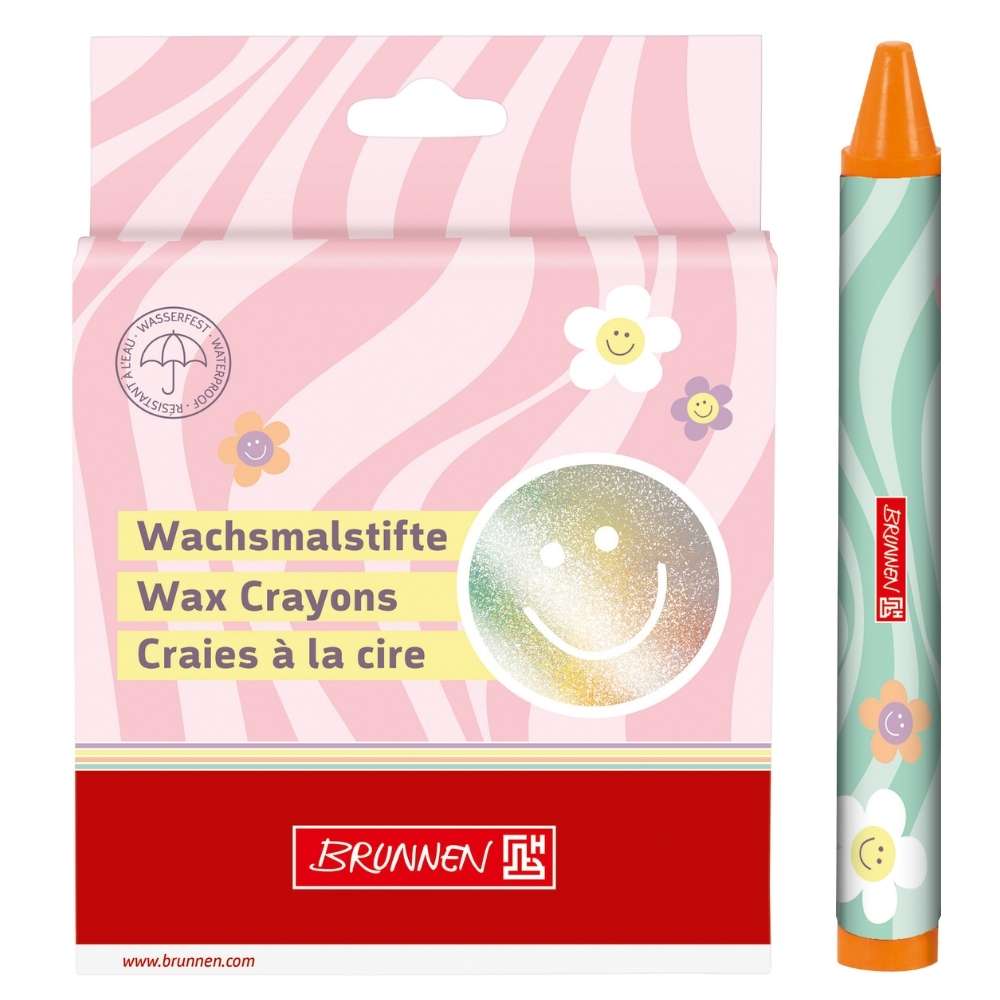 Brunnen Wachsmalstifte 8er, Happy Hippie