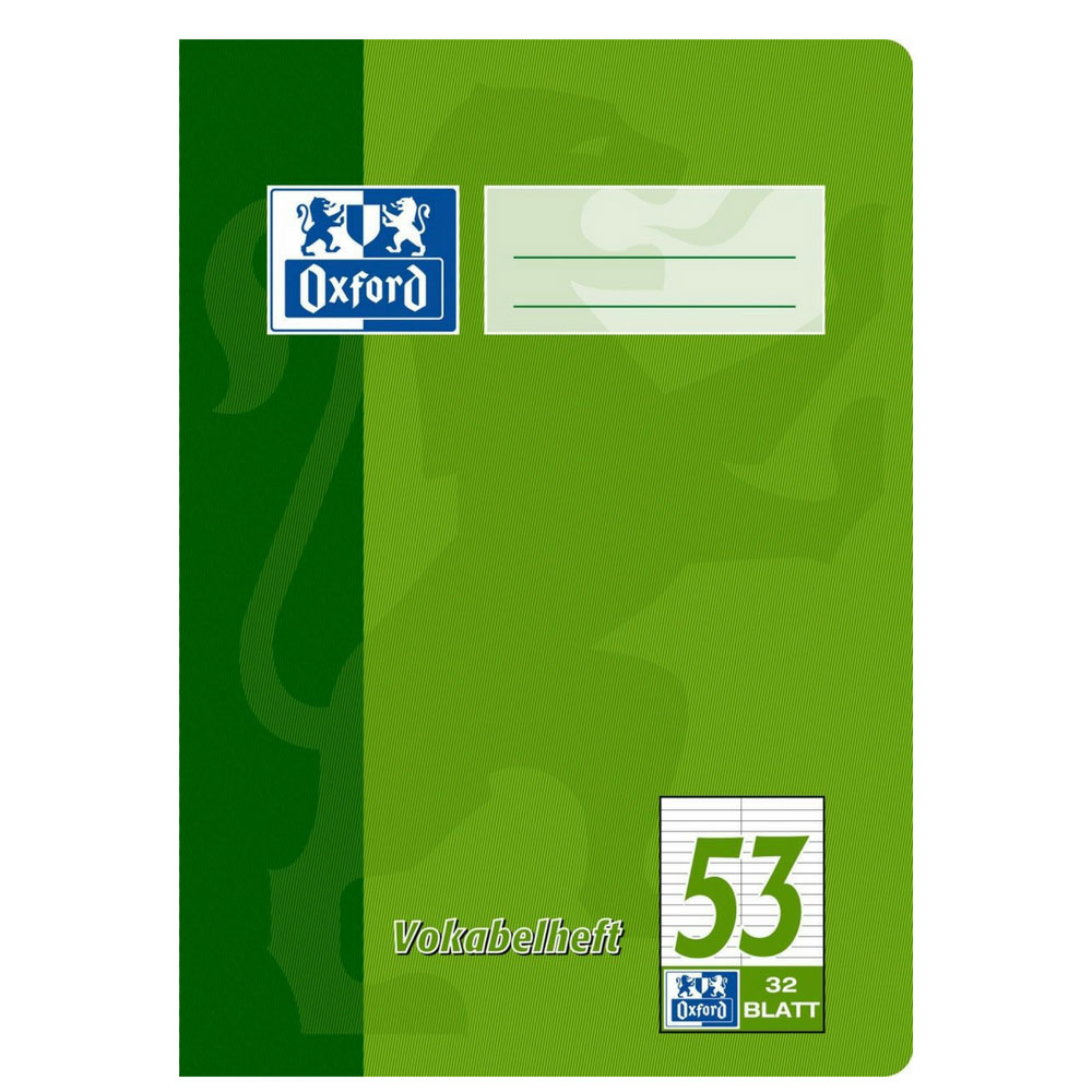 Vokabelheft zweispaltig, Lineatur 53, Oxford, A4