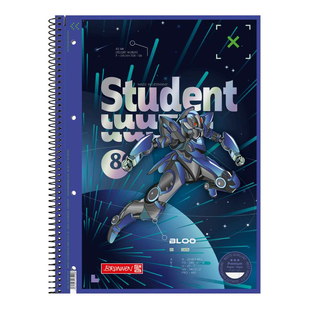 Collegeblock mit Motiv A4, Lineatur 27, Robot Hero