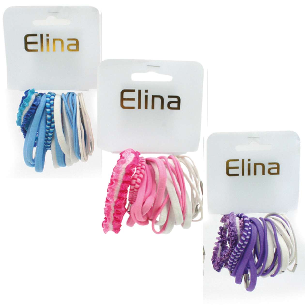 Haargummi 20 Stück blau/rosa/lila, sortiert