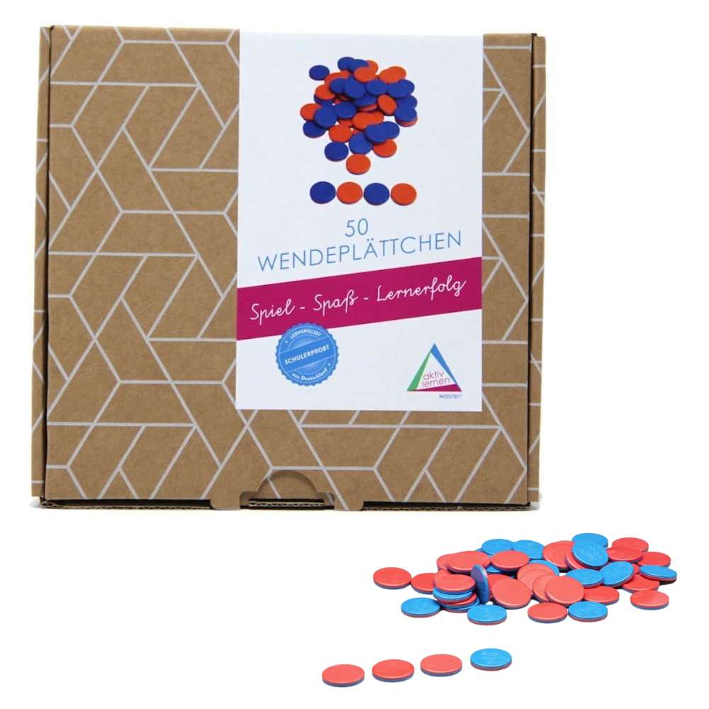 Wendeplättchen rot/blau, 50 Stück