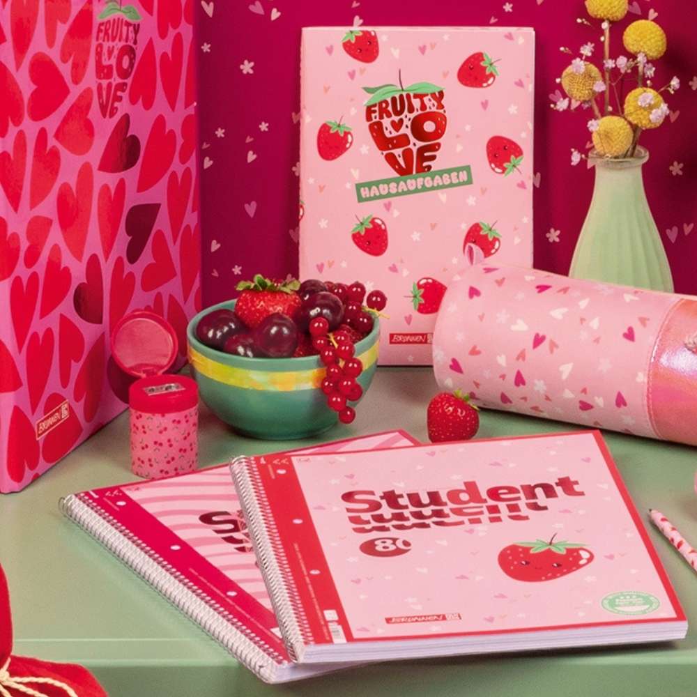 Collegeblock mit Motiv A4, Lineatur 28, Fruity Love