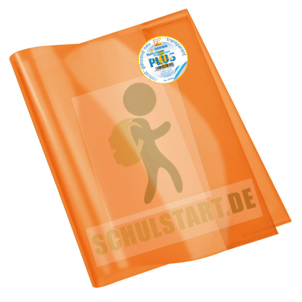 Arbeitsheft Umschlag A4 extrastark, orange transparent, Herma