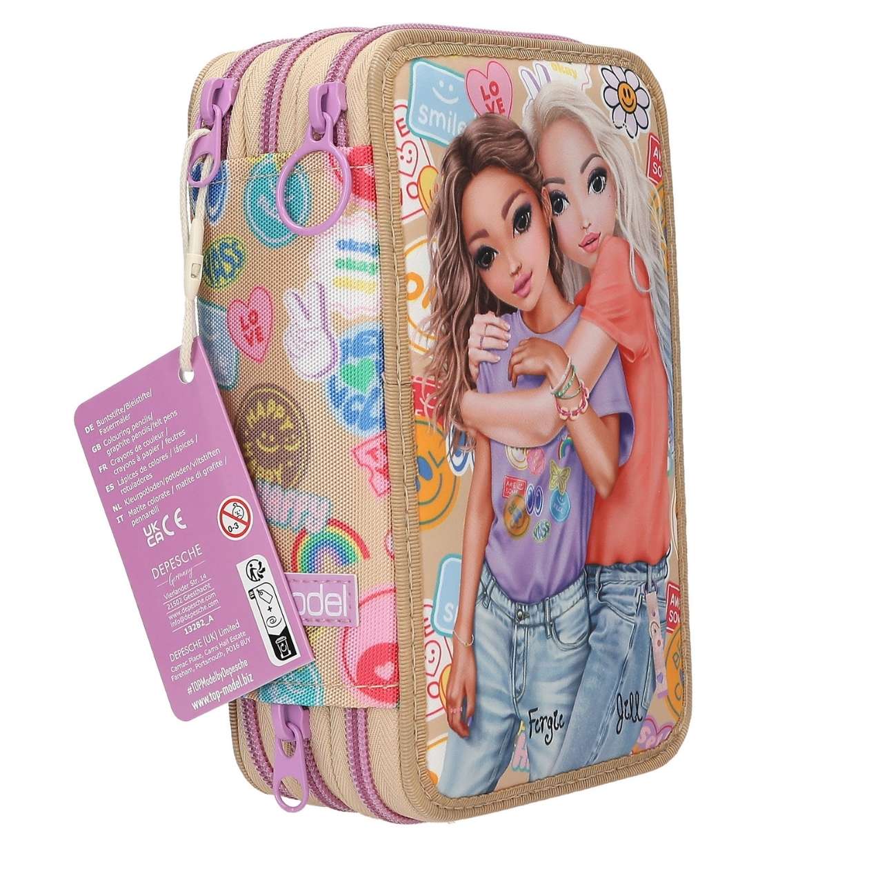 TOPModel Federtasche Girl Power, 3 Fächer, gefüllt
