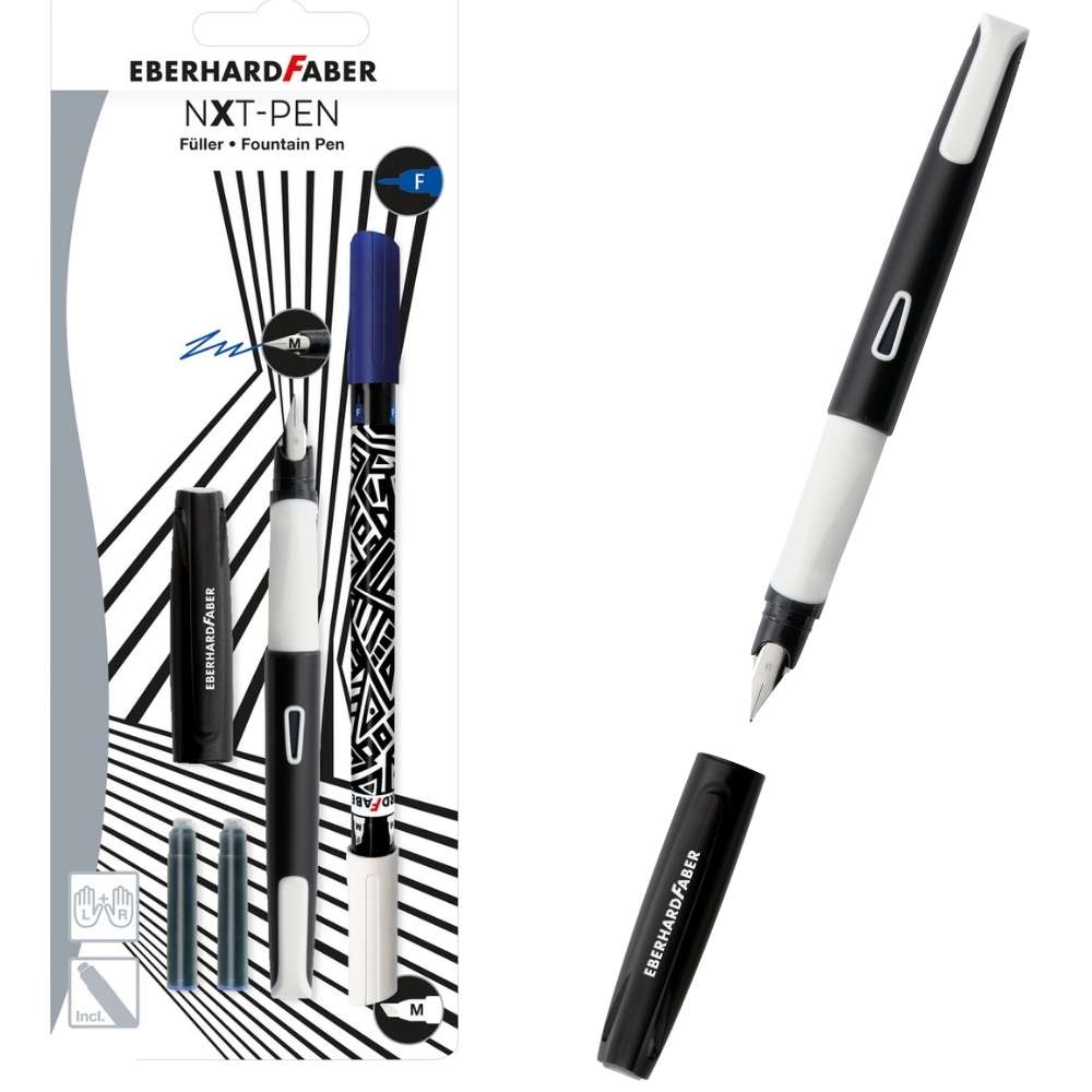 Nxt-pen Füller-Set, Feder M, schwarz/weiß