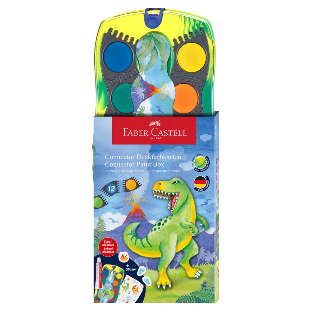 Faber-Castell Farbkasten Connector, Dino mit Deckweiß