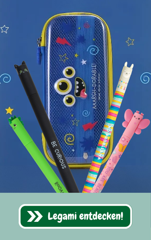 Legami blau Eine Legami Federtasche und 4 Stifte