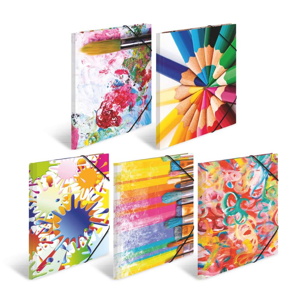 Kartonmappe A3, bunte Stifte