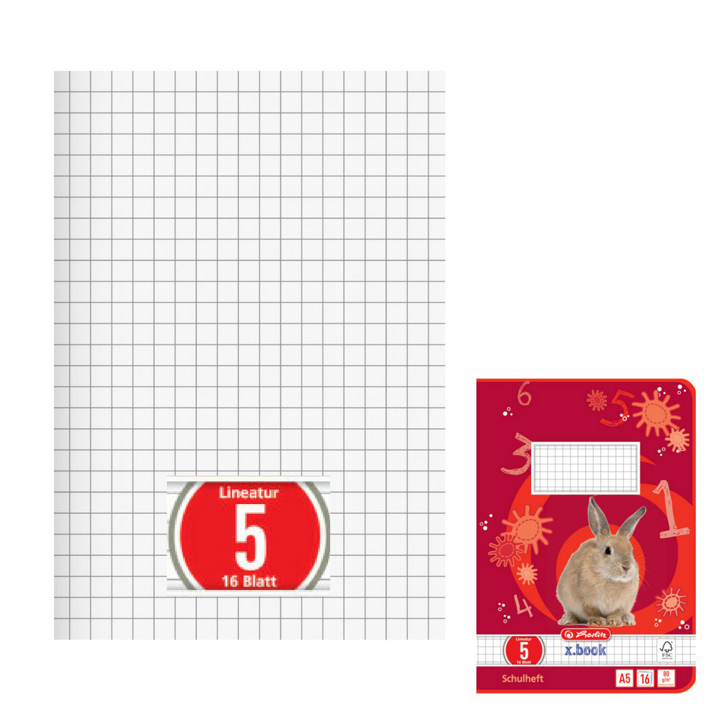 Herlitz Schulheft A5, Lineatur 5