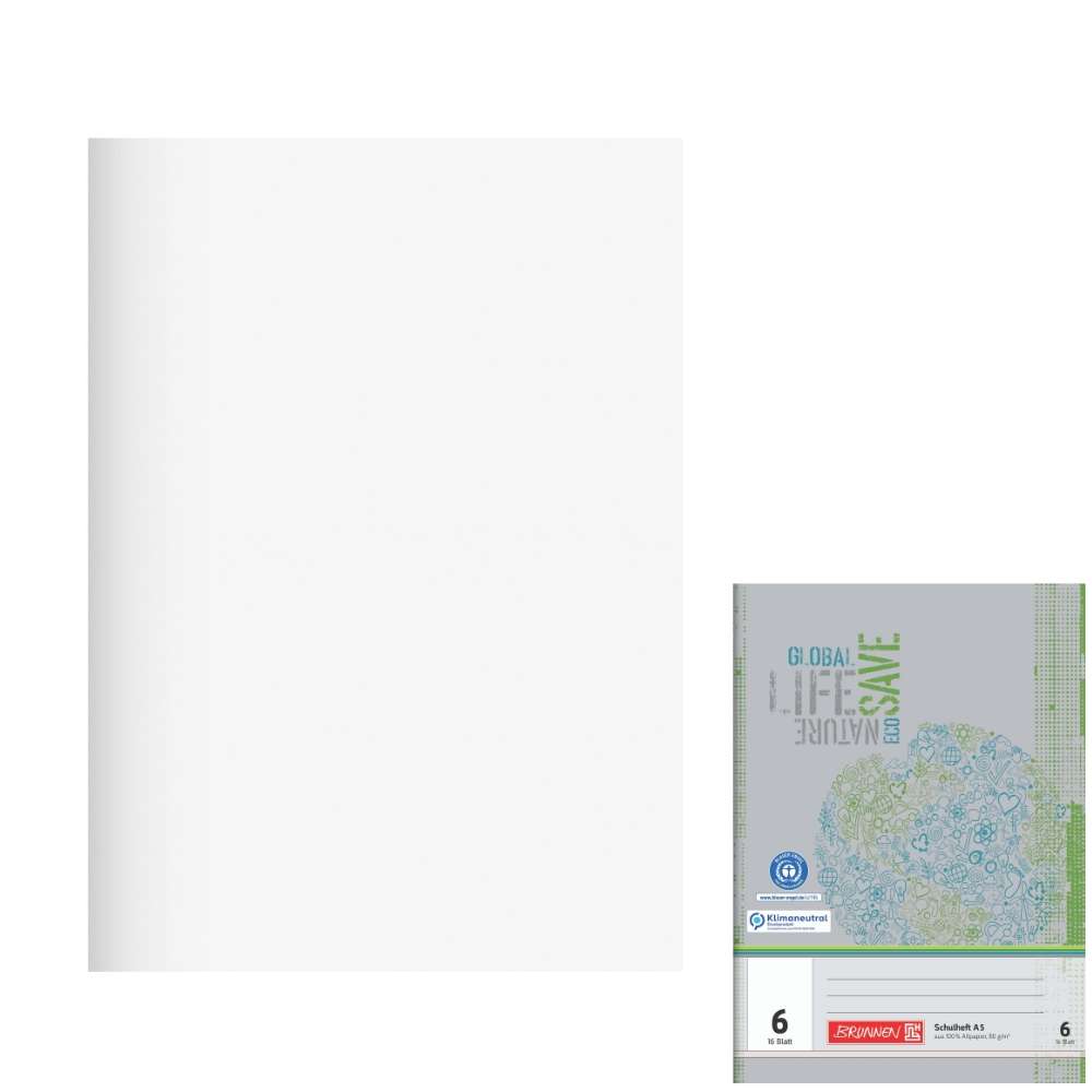 Recyclinghefte A5, Lineatur 6, Brunnen